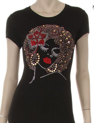 Afro Lady in Rhinestone