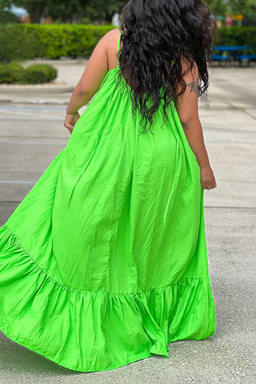 Apple Green Free Flowing Maxi - SASHAY COUTURE BOUTIQUE Dresses