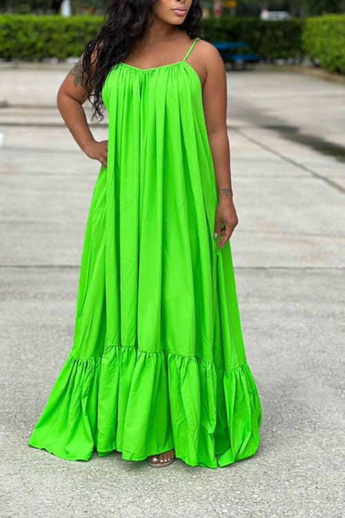 Apple Green Free Flowing Maxi - SASHAY COUTURE BOUTIQUE Dresses