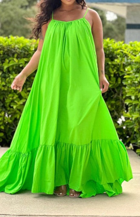 Apple Green Free Flowing Maxi - SASHAY COUTURE BOUTIQUE Dresses