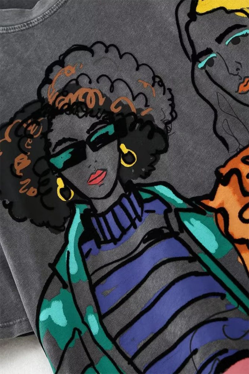 Crew Neck Girlfriend Tee - SASHAY COUTURE BOUTIQUE Tops