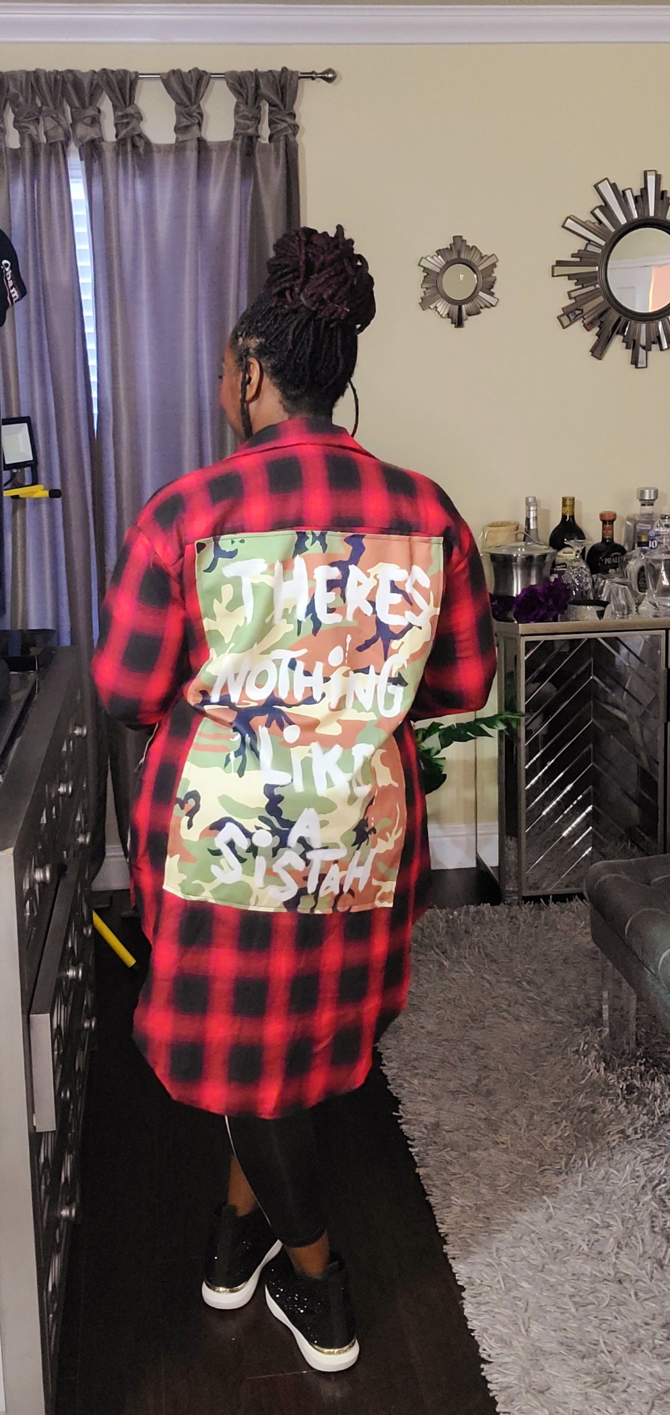 "Nothing Like a Sista" Plaid Cardigan/Top/Dress - SASHAY COUTURE BOUTIQUE Outerwear