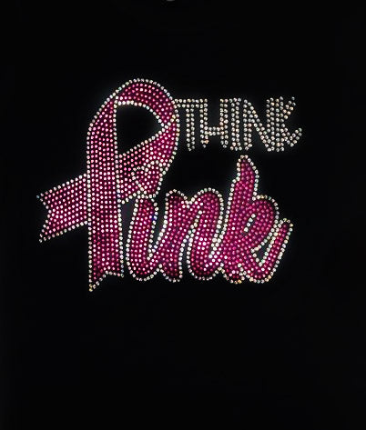 Think PINK Fitted Tee w/Rhinestones (CURVY)