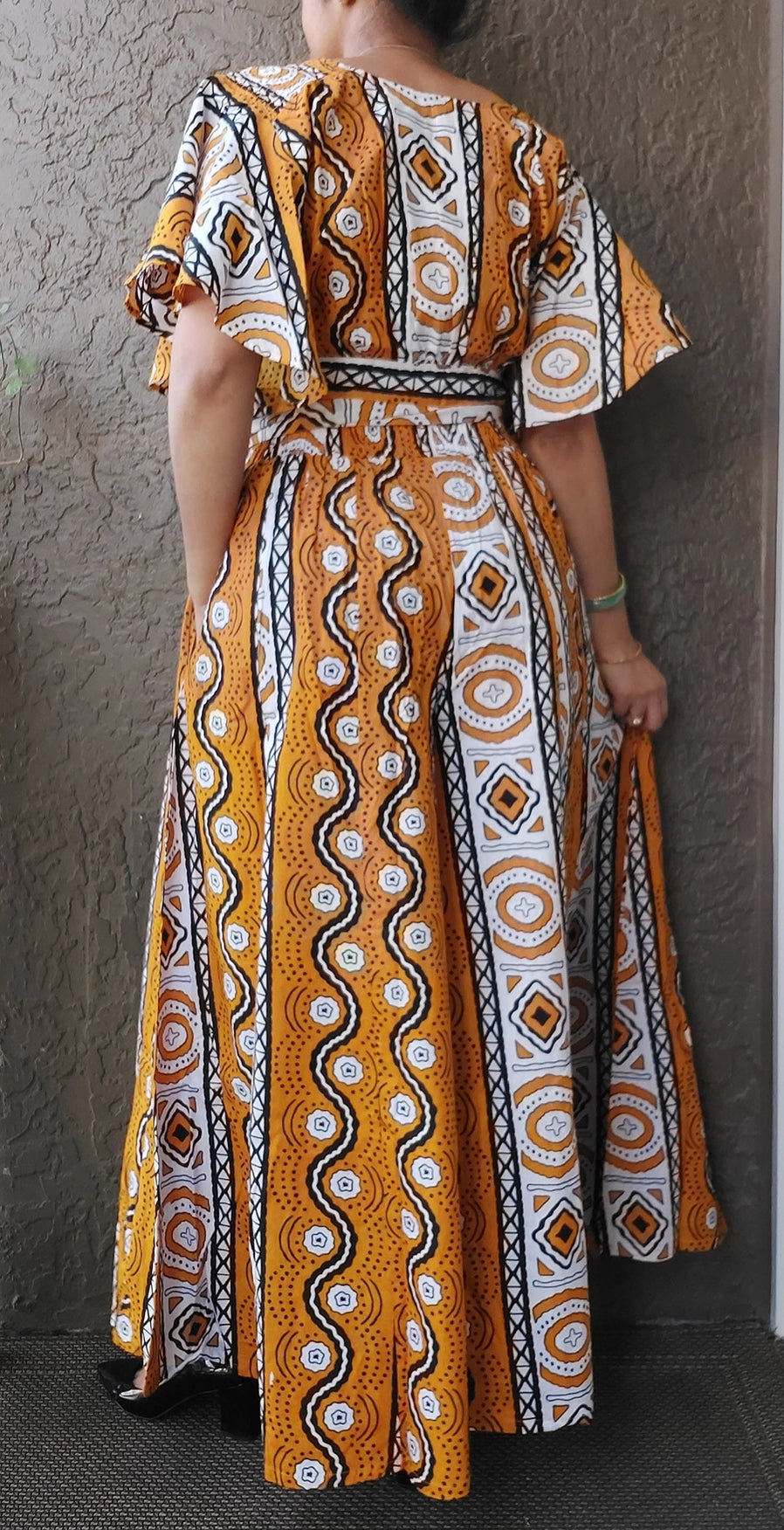 Tribal Mud Print Palazzo Pant and Crop Top (3 pc)