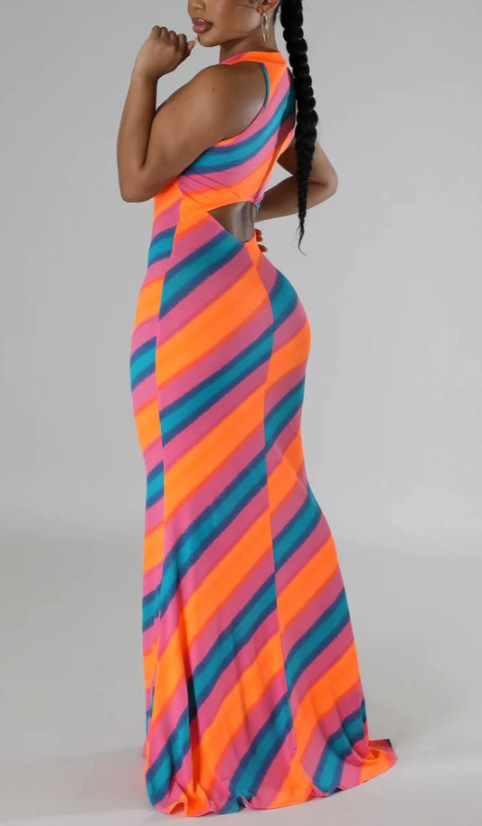 Spring Vibes Fitted Maxi Dress