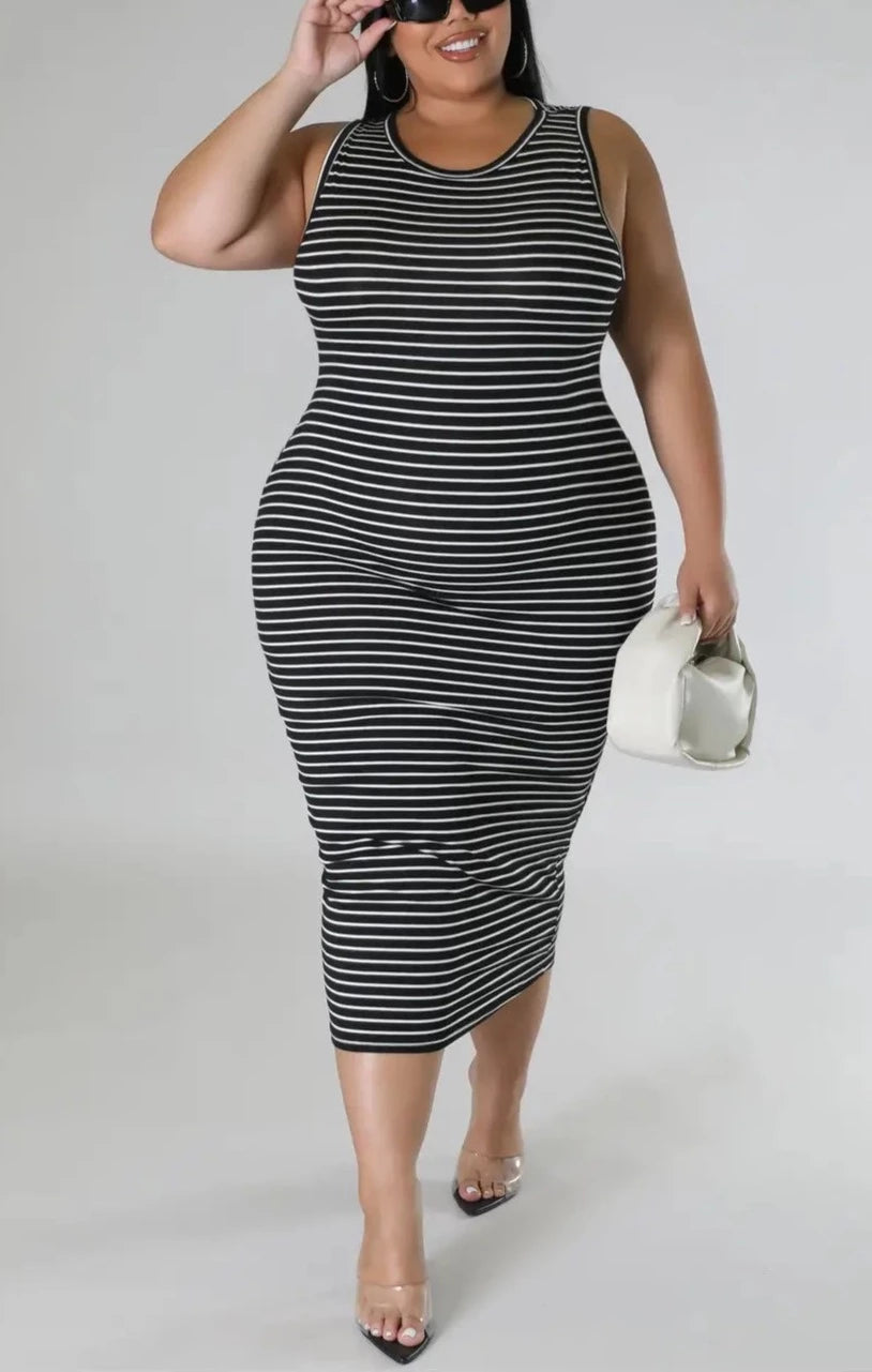 Sleeveless Maxi Dress (Curvy) - SASHAY COUTURE BOUTIQUE Curvy Dresses