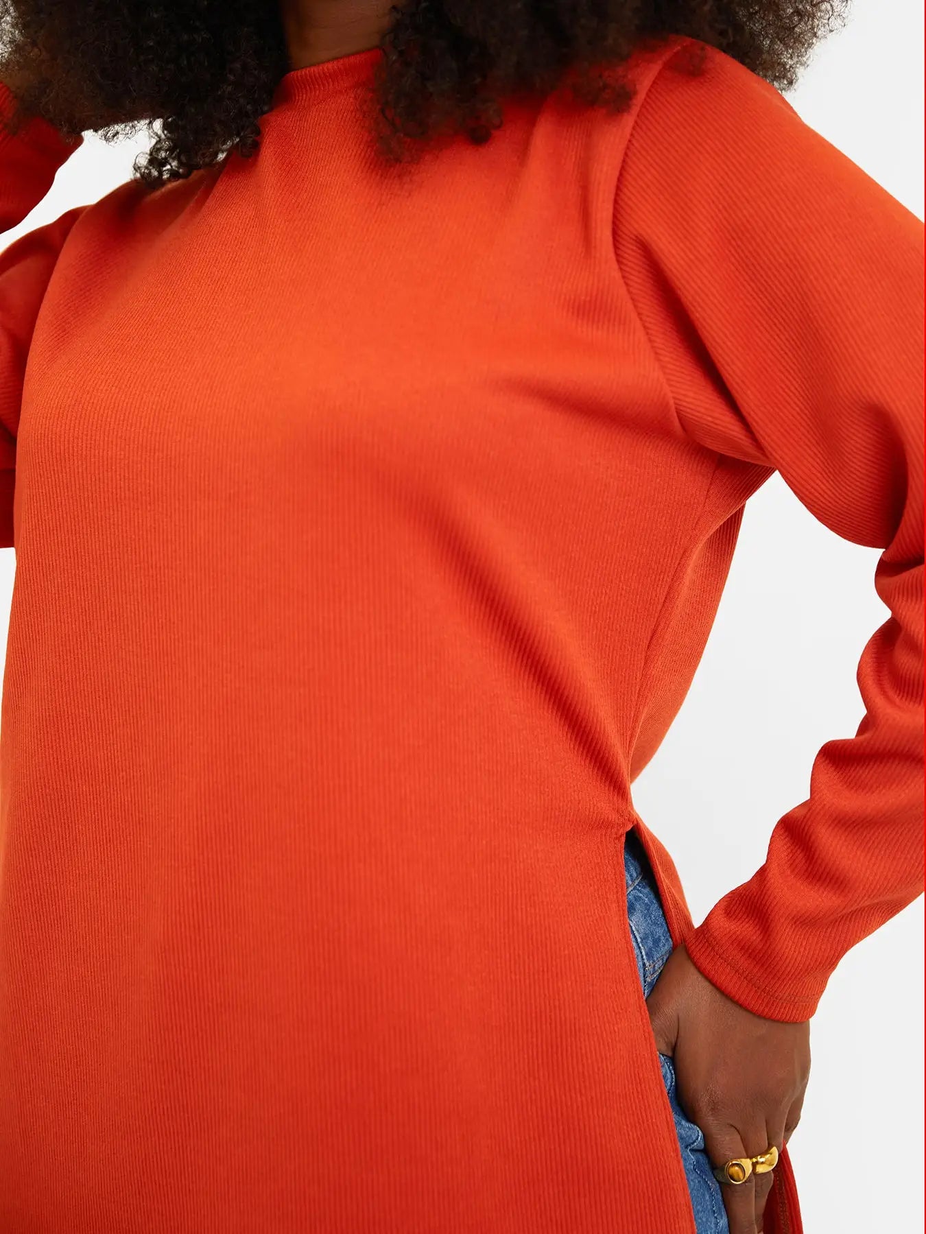 Ribbed Oversized Double Split Sweater - SASHAY COUTURE BOUTIQUE