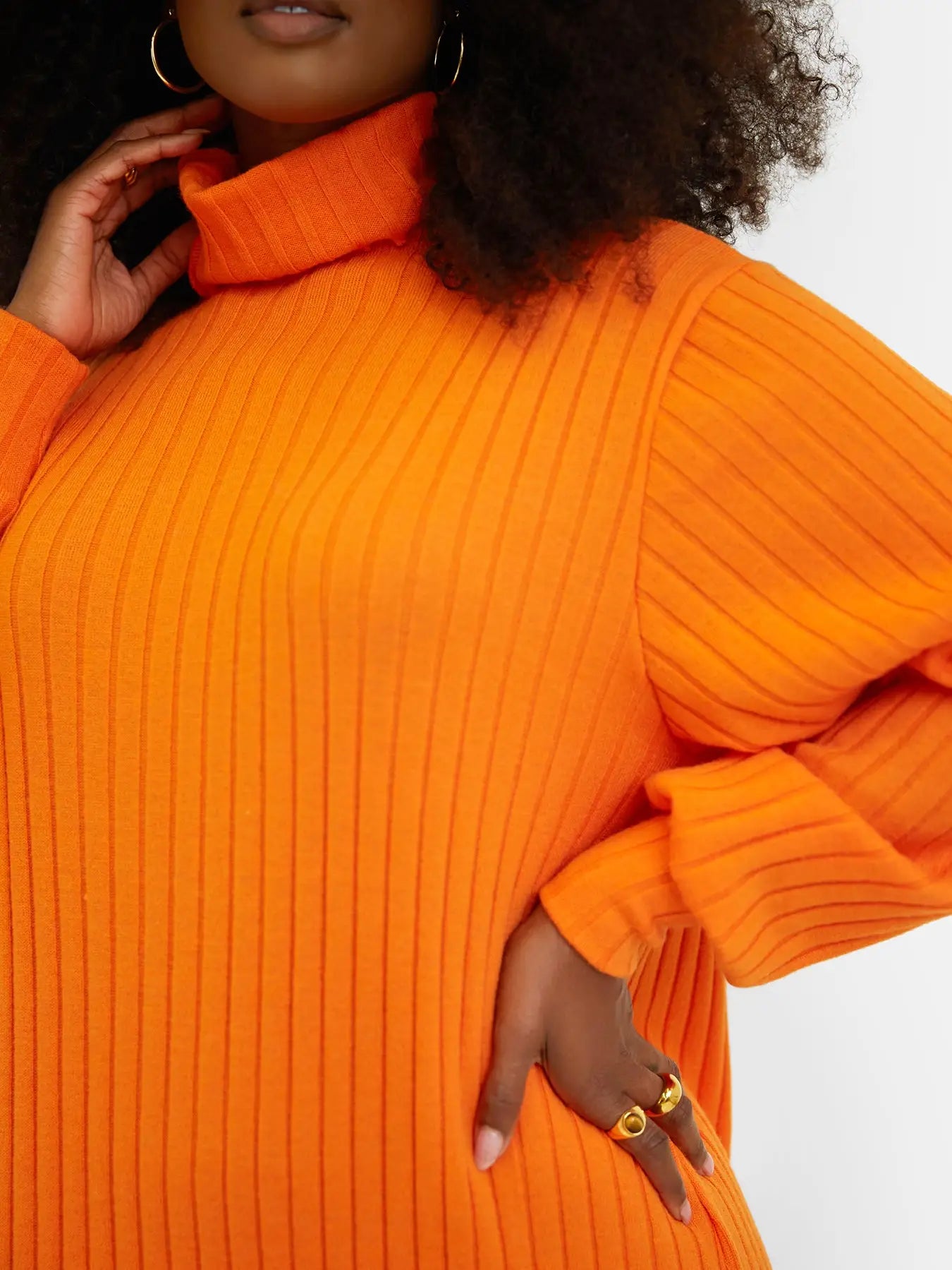 Ribbed Turtleneck Oversized Maxi Dress - SASHAY COUTURE BOUTIQUE Dresses