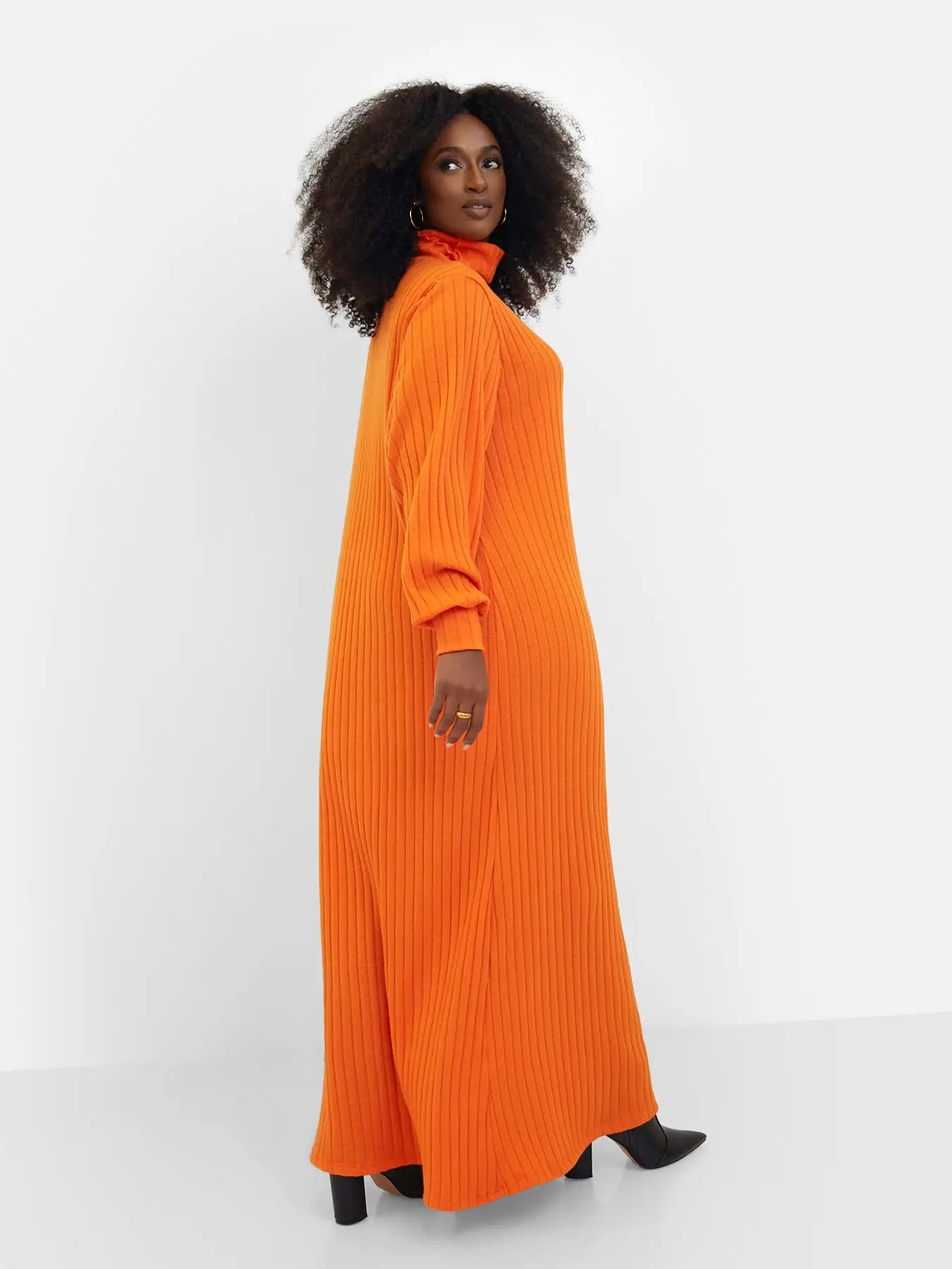 Ribbed Turtleneck Oversized Maxi Dress - SASHAY COUTURE BOUTIQUE Dresses
