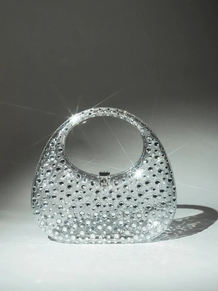 Sashay Crescent Shape Diamond Clutch - SASHAY COUTURE BOUTIQUE Purses