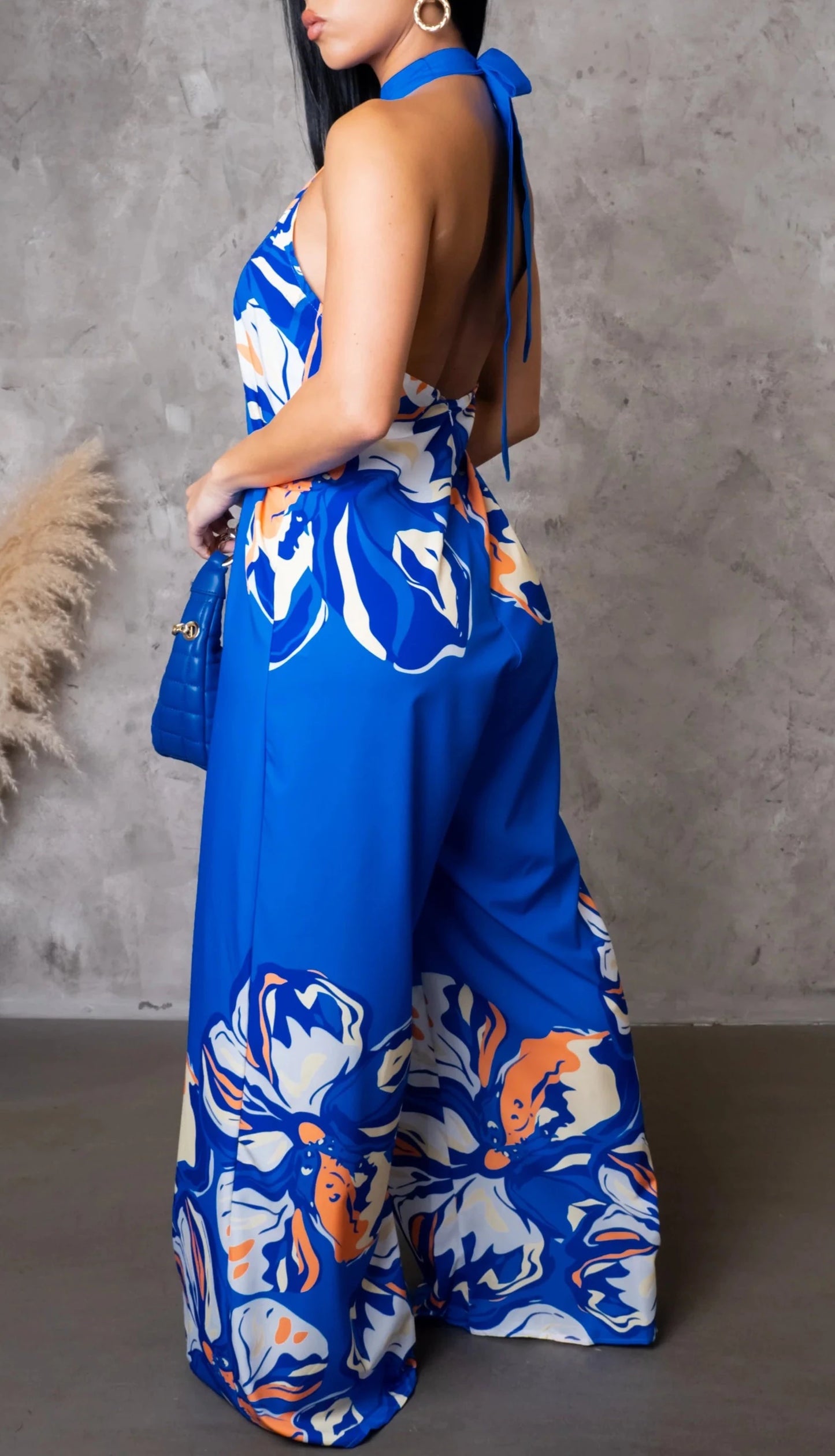 Halter Tie Flowy Jumpsuit - SASHAY COUTURE BOUTIQUE Jumpsuits & Rompers