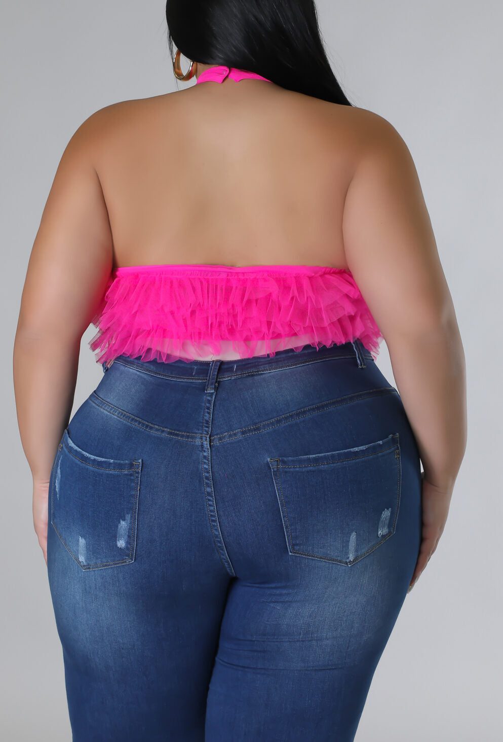 Ruffled Halter Top (Curvy) - SASHAY COUTURE BOUTIQUE Plus