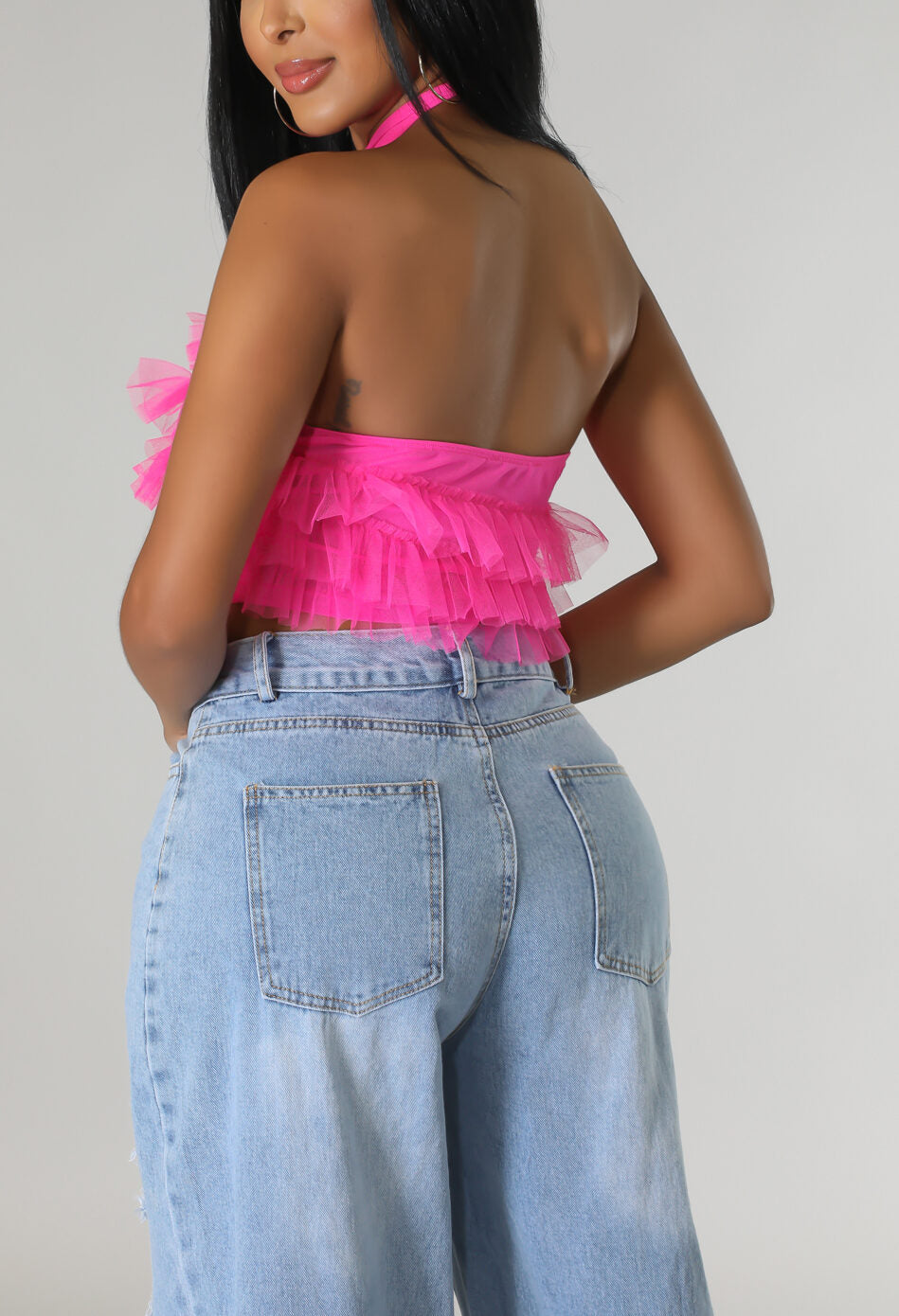 Ruffled Halter Top - SASHAY COUTURE BOUTIQUE Tops