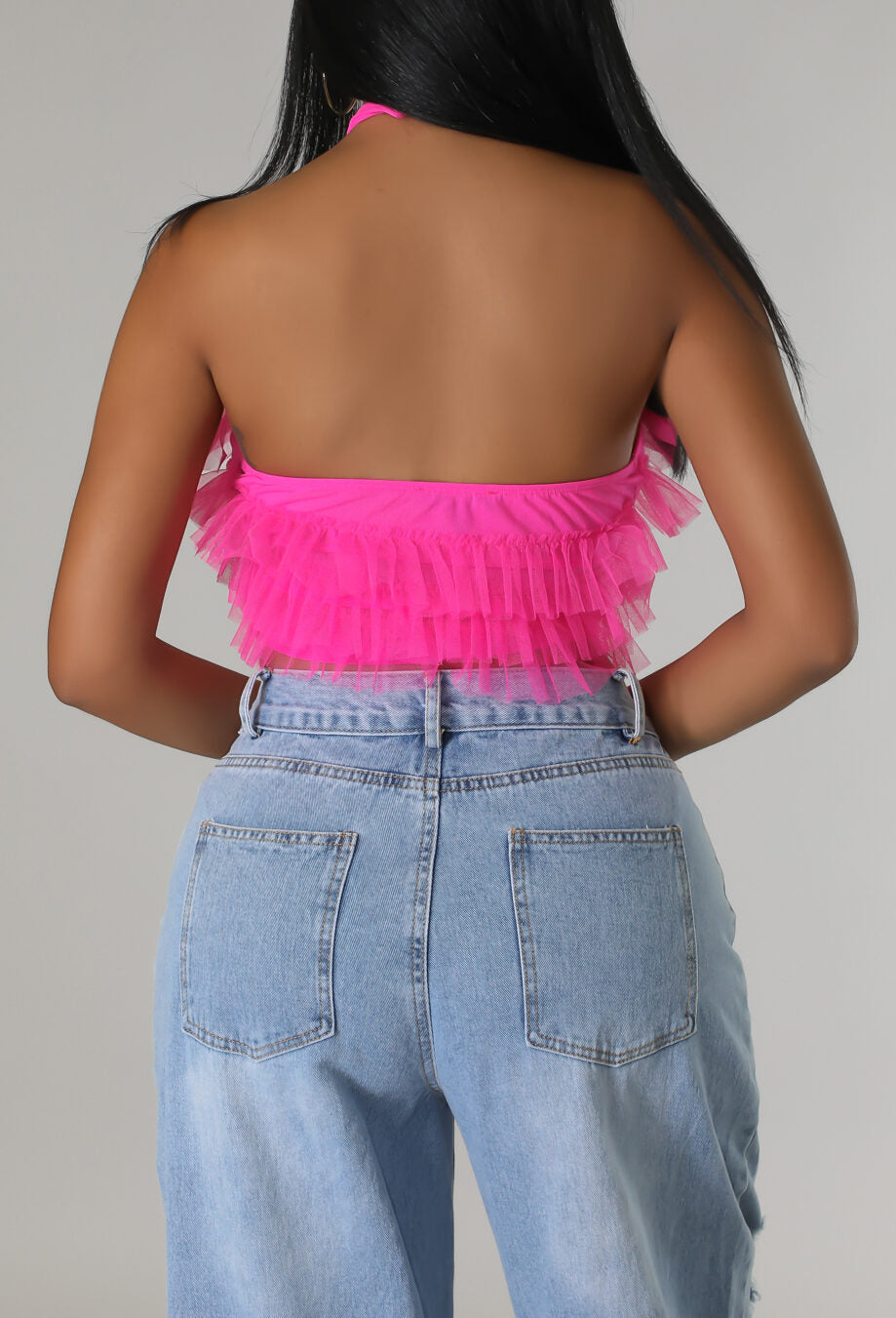 Ruffled Halter Top - SASHAY COUTURE BOUTIQUE Tops