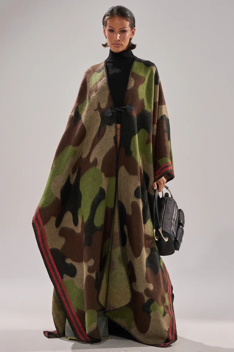 Jazzy Camo Maxi Poncho