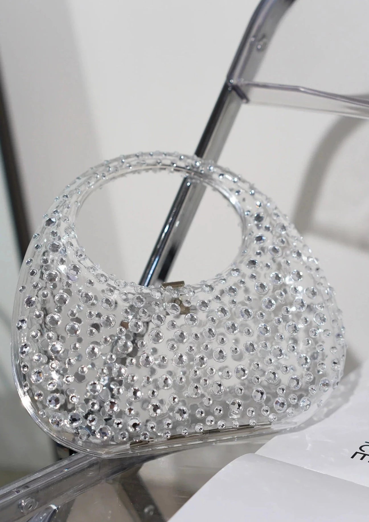Sashay Crescent Shape Diamond Clutch - SASHAY COUTURE BOUTIQUE Purses