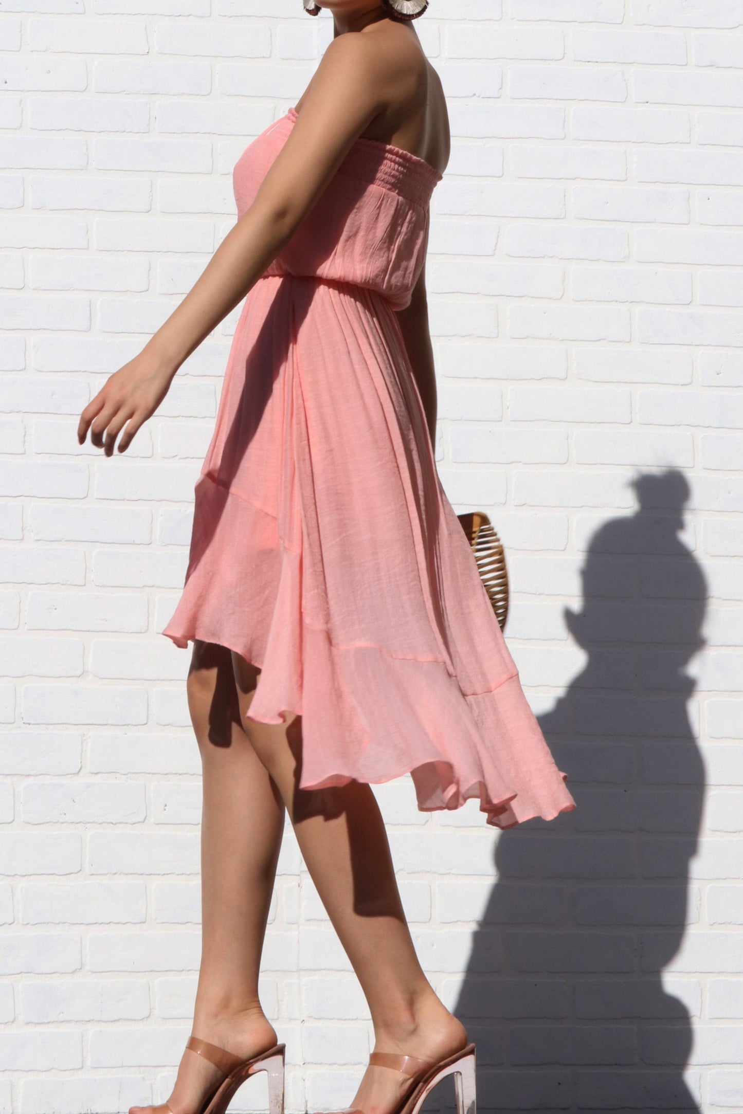 Hi Low Woven Dress - SASHAY COUTURE BOUTIQUE Dresses