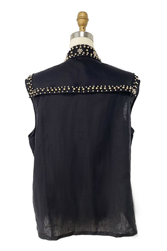 Gold and Silver Studded Vest - SASHAY COUTURE BOUTIQUE
