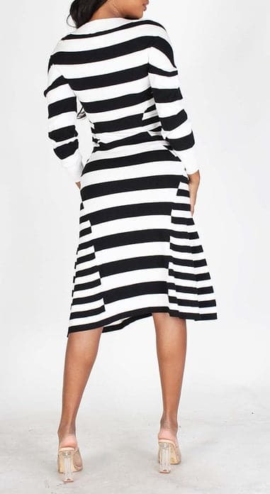 Striped Midi Dress - SASHAY COUTURE BOUTIQUE Dresses