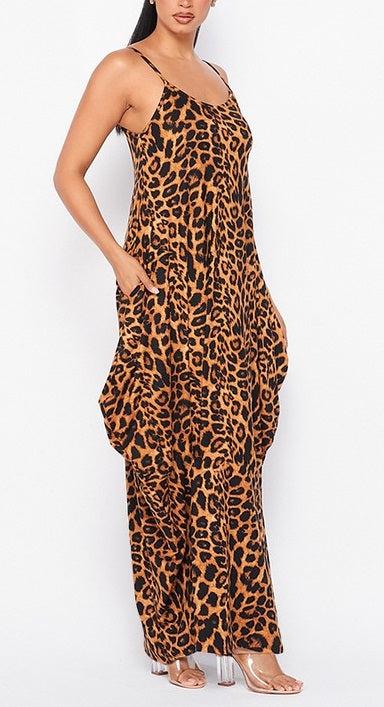 Flowy Leopard Print Maxi - SASHAY COUTURE BOUTIQUE Dresses