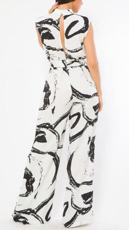 Sleeveless Jumpsuit with Waist Sash - SASHAY COUTURE BOUTIQUE