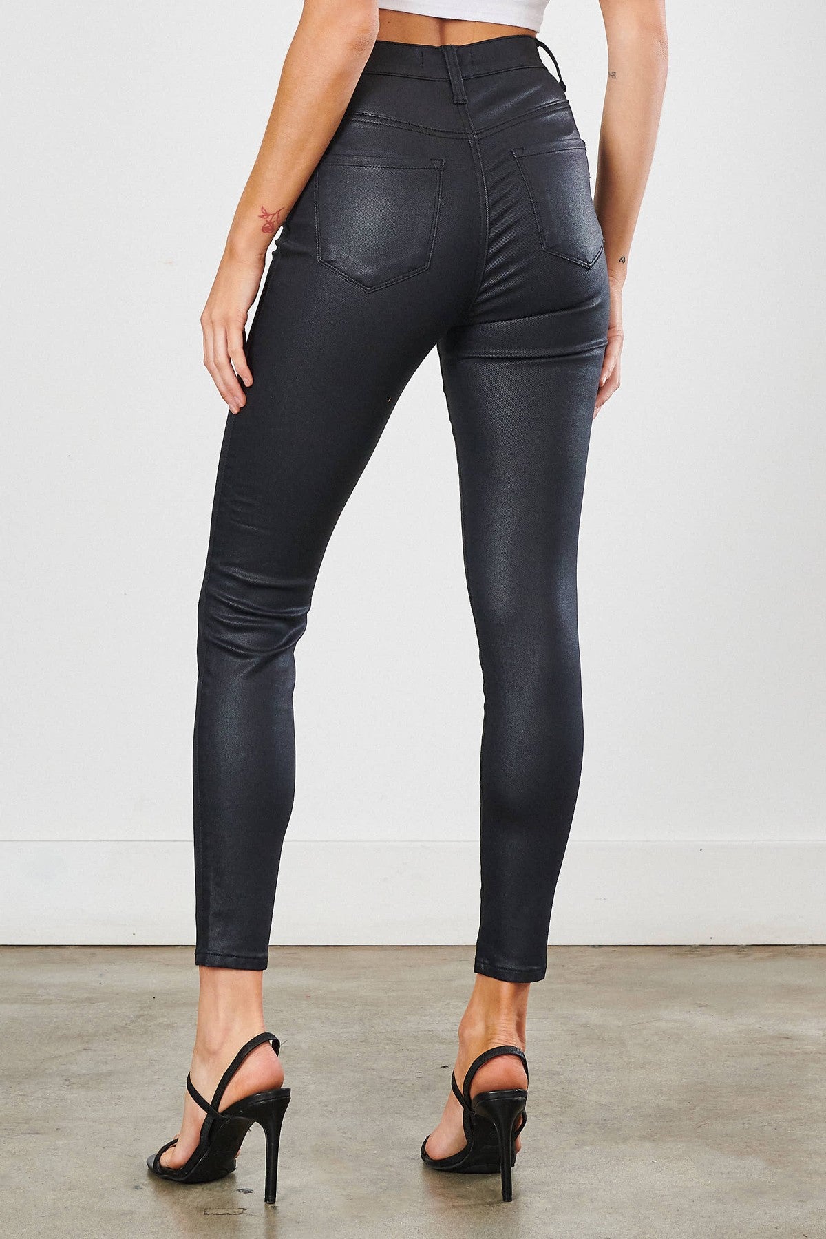 Coated Skinny Jeans - SASHAY COUTURE BOUTIQUE Bottoms