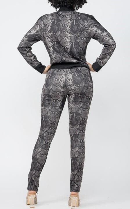 Snake Print Pants Set - SASHAY COUTURE BOUTIQUE Outfit Sets