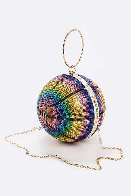 Rhinestone Basketball Clutch Bag - SASHAY COUTURE BOUTIQUE Shoes
