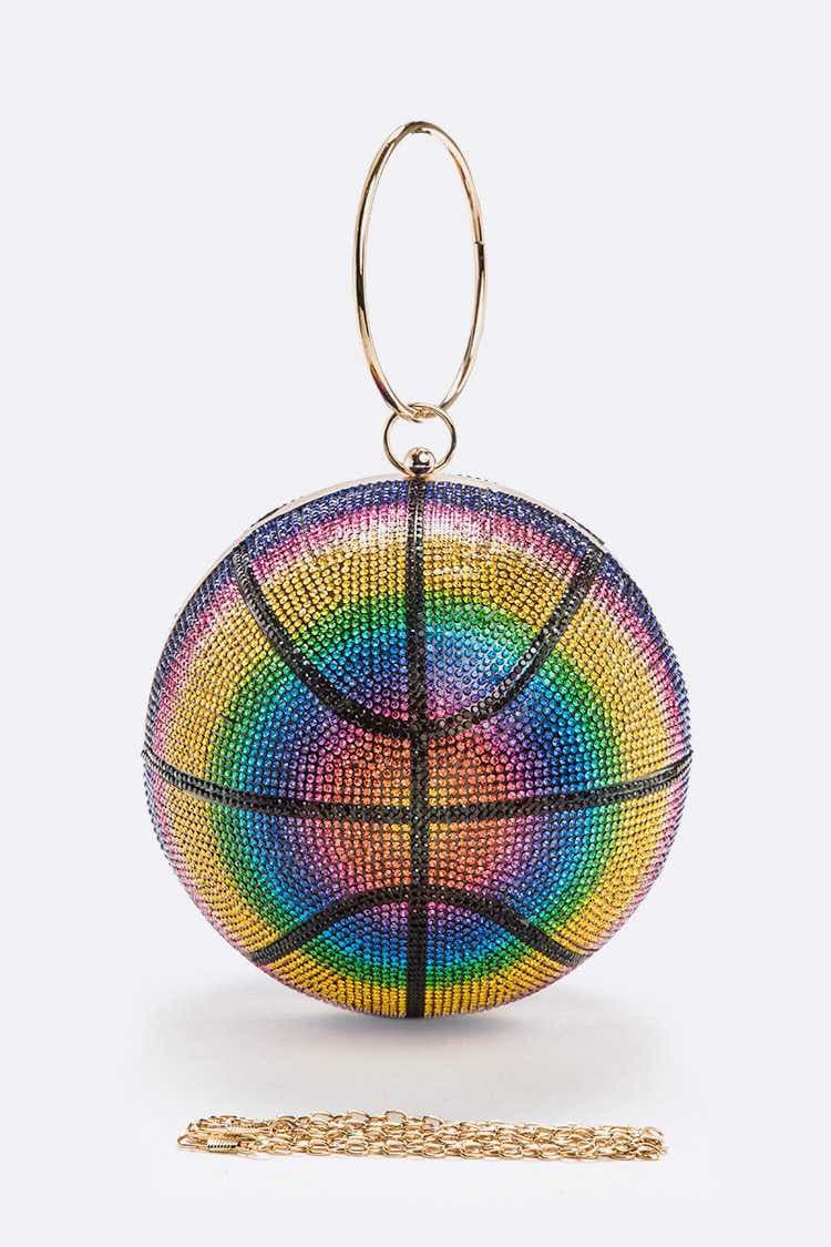 Rhinestone Basketball Clutch Bag - SASHAY COUTURE BOUTIQUE Shoes