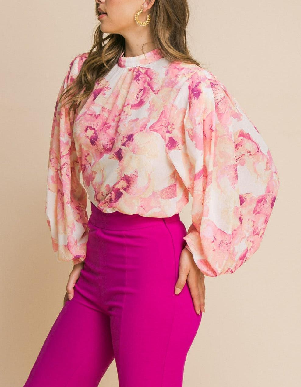 Floral Print Blouse - SASHAY COUTURE BOUTIQUE Tops