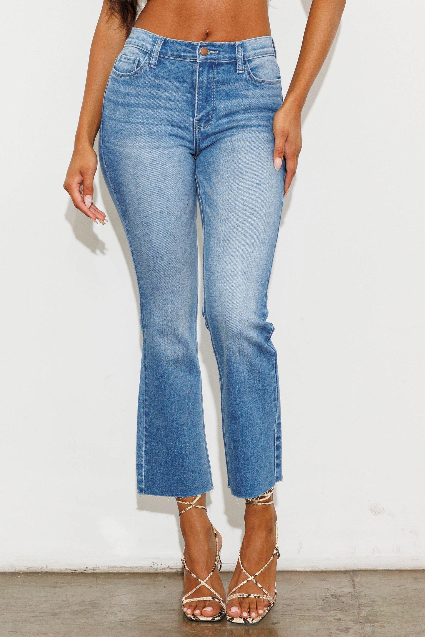 Mid-Rise Flare Jean - SASHAY COUTURE BOUTIQUE Pants
