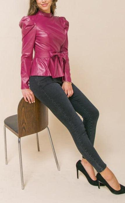 Vegan Peplum Top - SASHAY COUTURE BOUTIQUE Tops