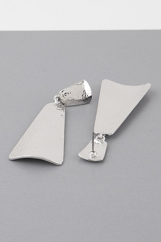 Hammered Geometric Drop Earrings - SASHAY COUTURE BOUTIQUE