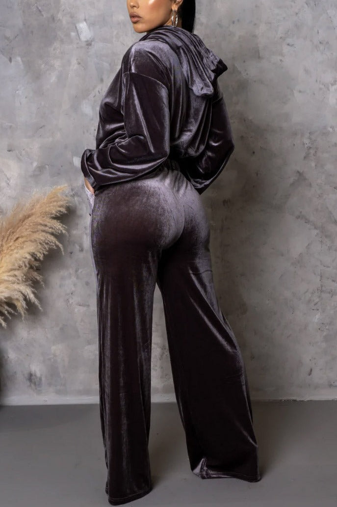 Velour Top and Pants Set - SASHAY COUTURE BOUTIQUE Two Piece