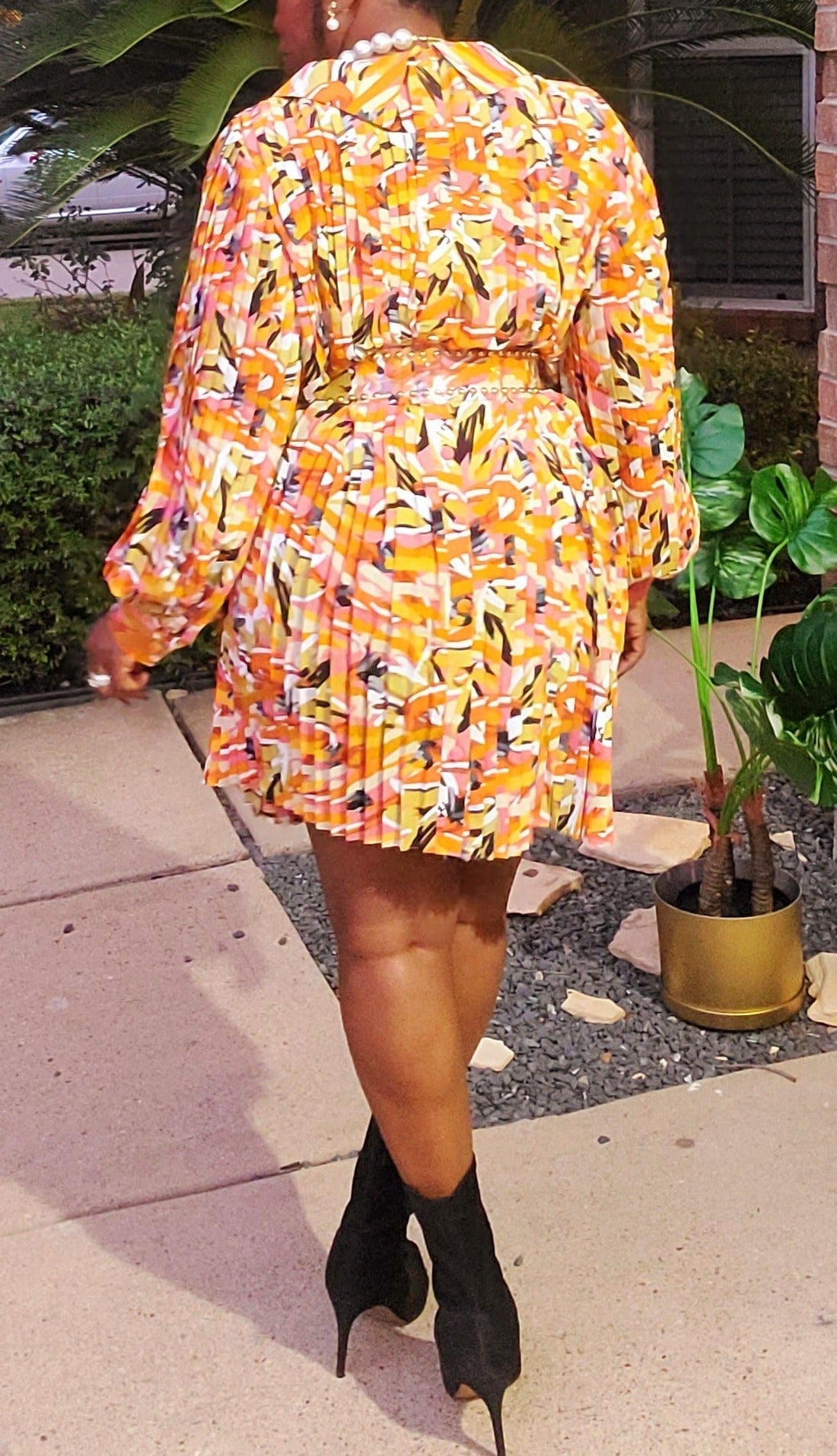 Classic All Pleats Mini Dress - SASHAY COUTURE BOUTIQUE