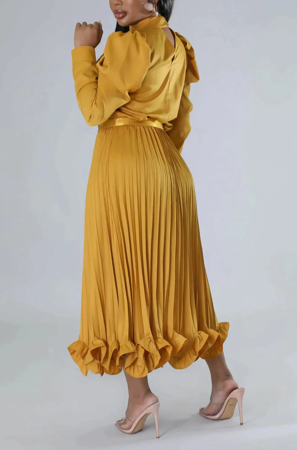 Blouse and Pleated Skirt Set - SASHAY COUTURE BOUTIQUE Two Piece