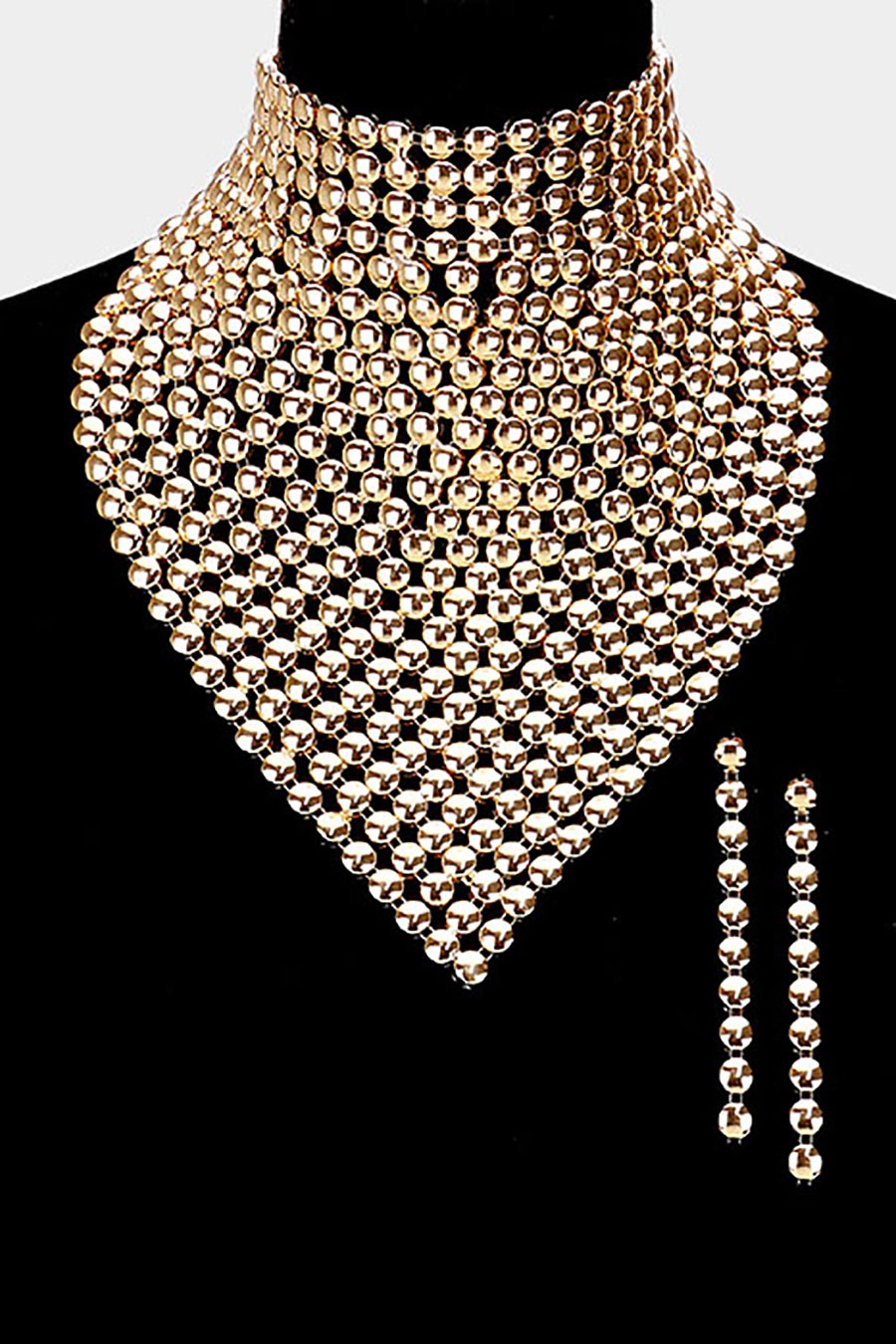 Metal Studded Bib Necklace - SASHAY COUTURE BOUTIQUE