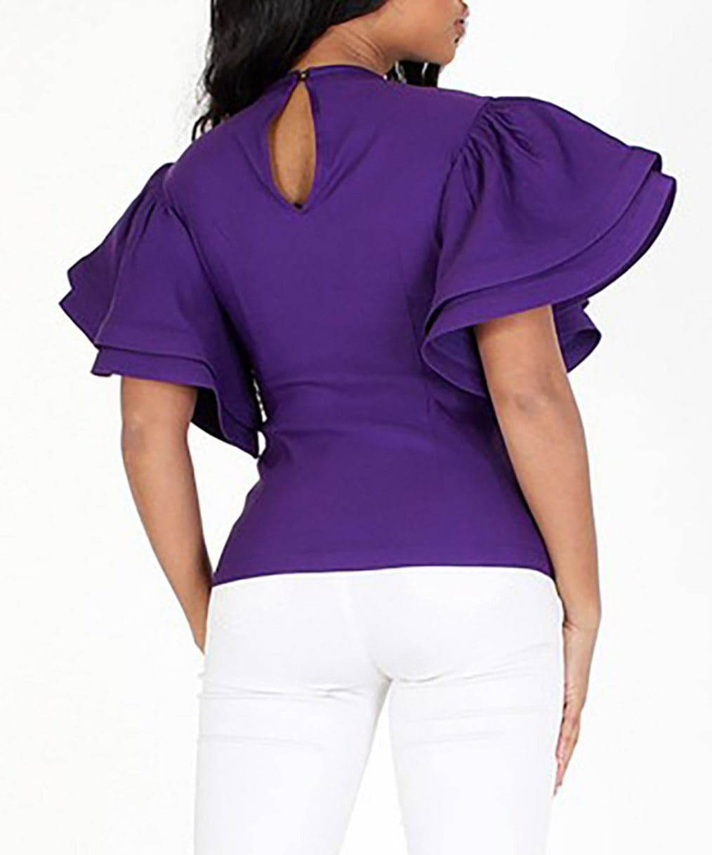 Butterfly Sleeved Top - SASHAY COUTURE BOUTIQUE Shirts & Tops
