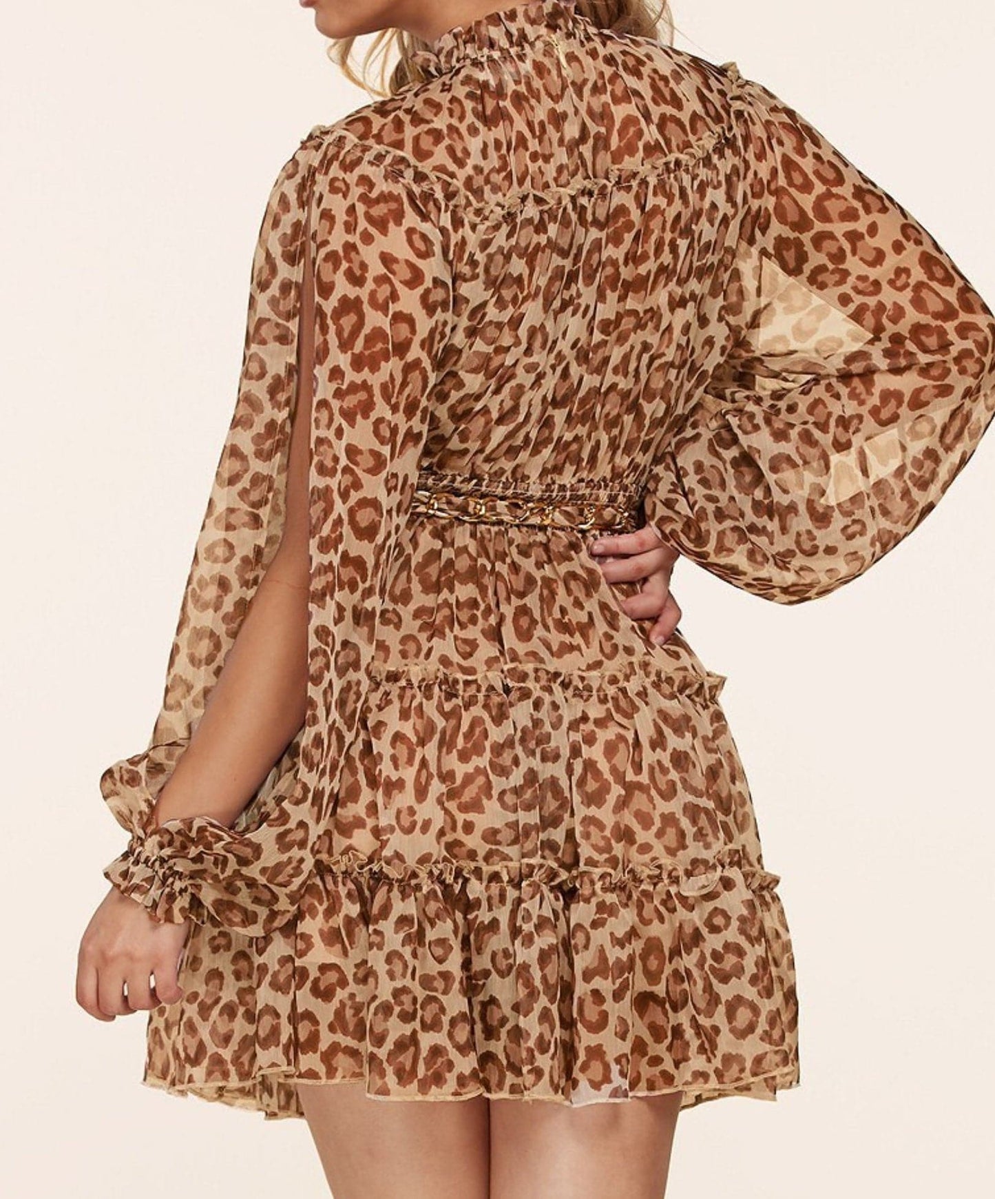 Ruffled Leopard Print Mini - SASHAY COUTURE BOUTIQUE Dresses