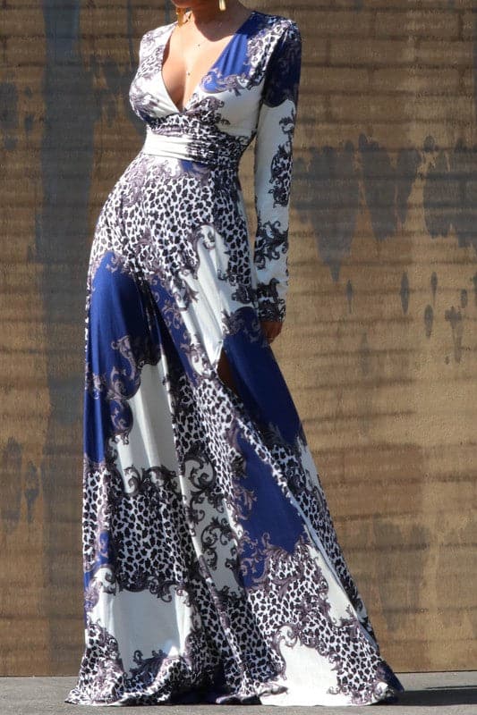 Maxi Dress Double Slit - SASHAY COUTURE BOUTIQUE Dresses