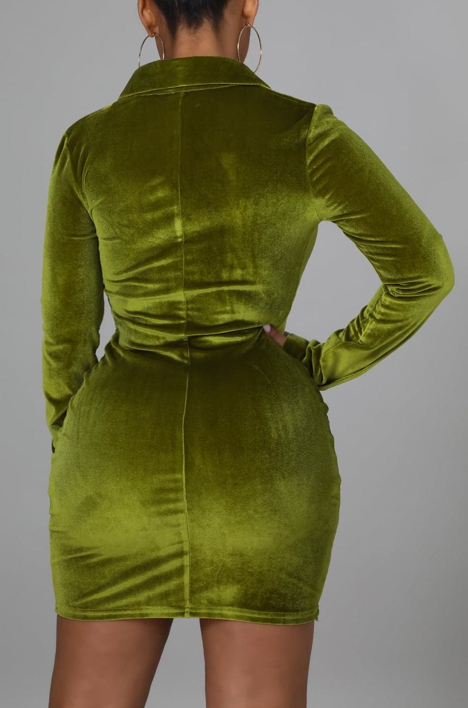 Faux Velvet Mini Dress - SASHAY COUTURE BOUTIQUE Dresses