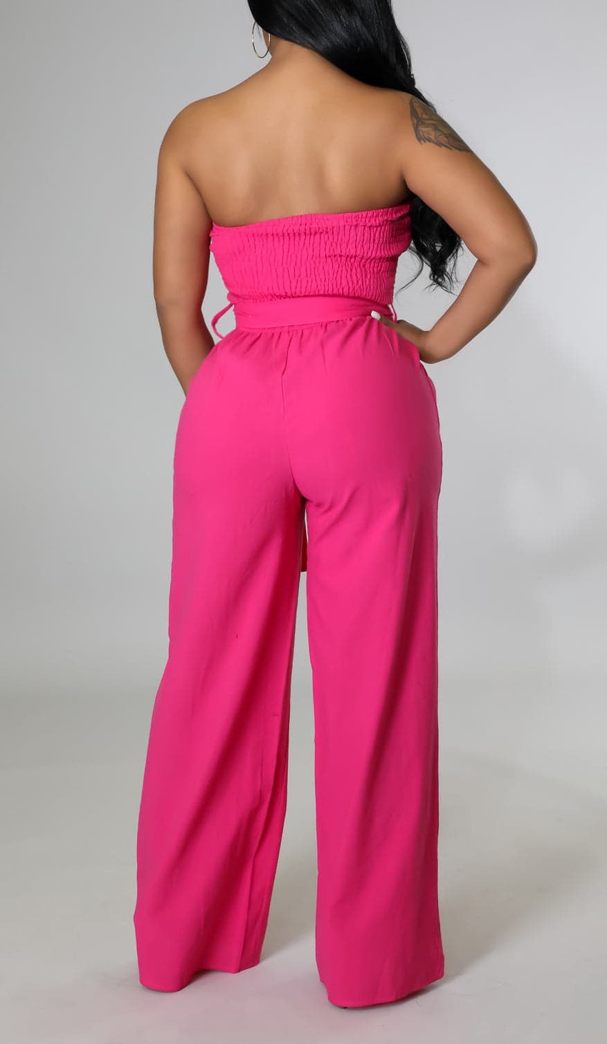 Strapless Linen Jumpsuit - SASHAY COUTURE BOUTIQUE Jumpsuits & Rompers