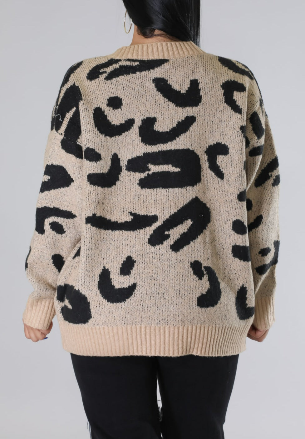 Big Leopard Print Sweater - SASHAY COUTURE BOUTIQUE Outerwear
