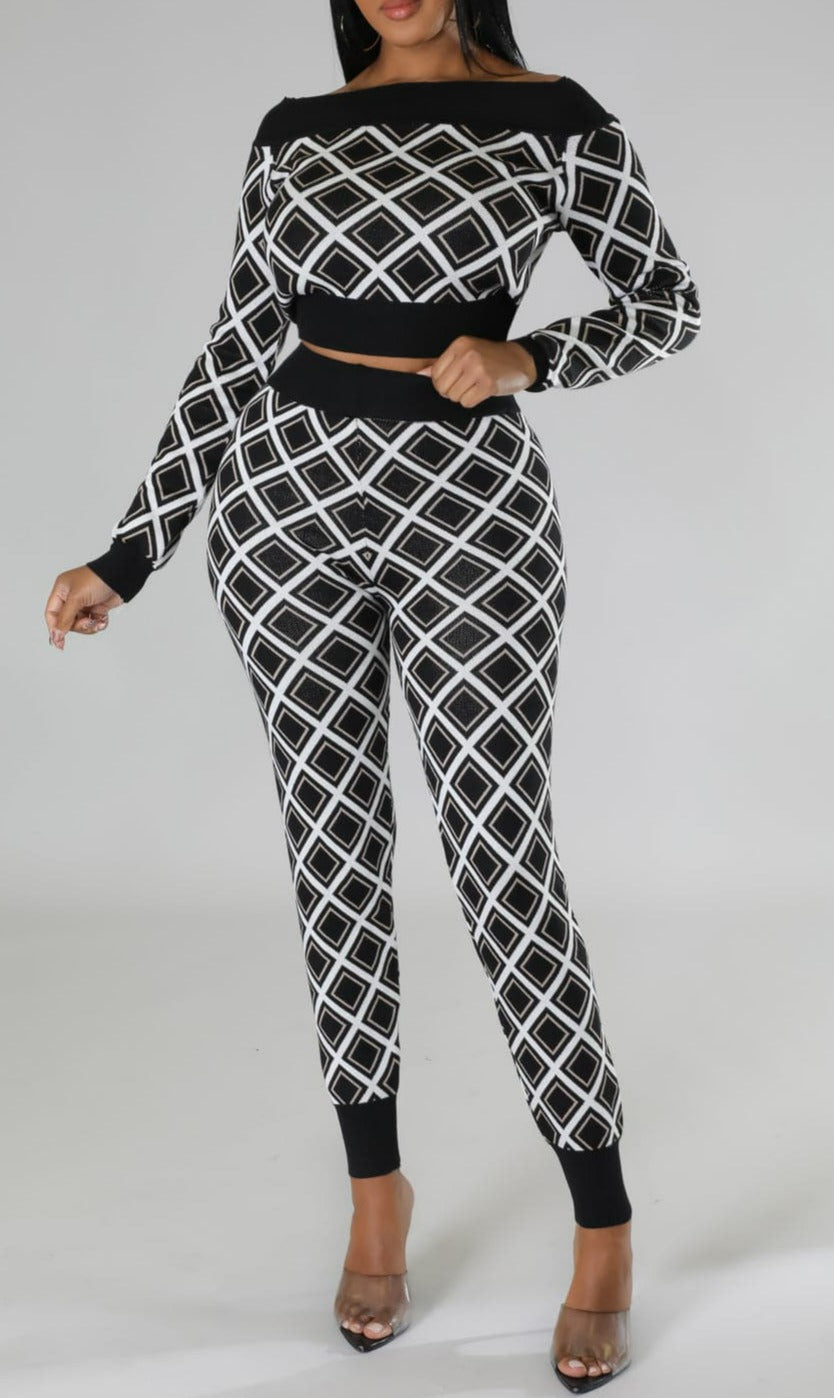 Multi Off Shoulder Legging Set - SASHAY COUTURE BOUTIQUE Two Piece