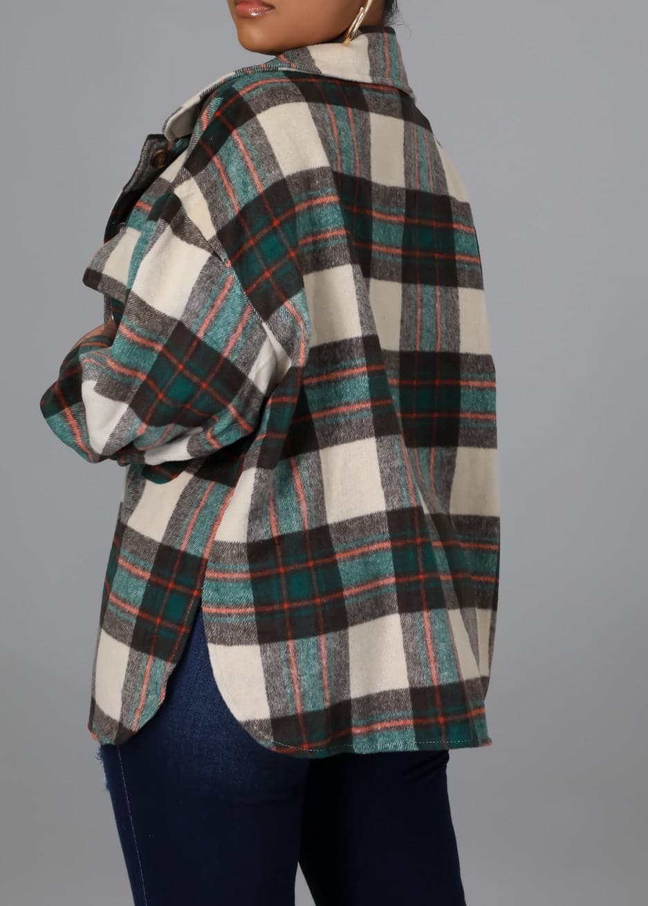 Flannel Lightweight Jacket - SASHAY COUTURE BOUTIQUE Coats & Jackets