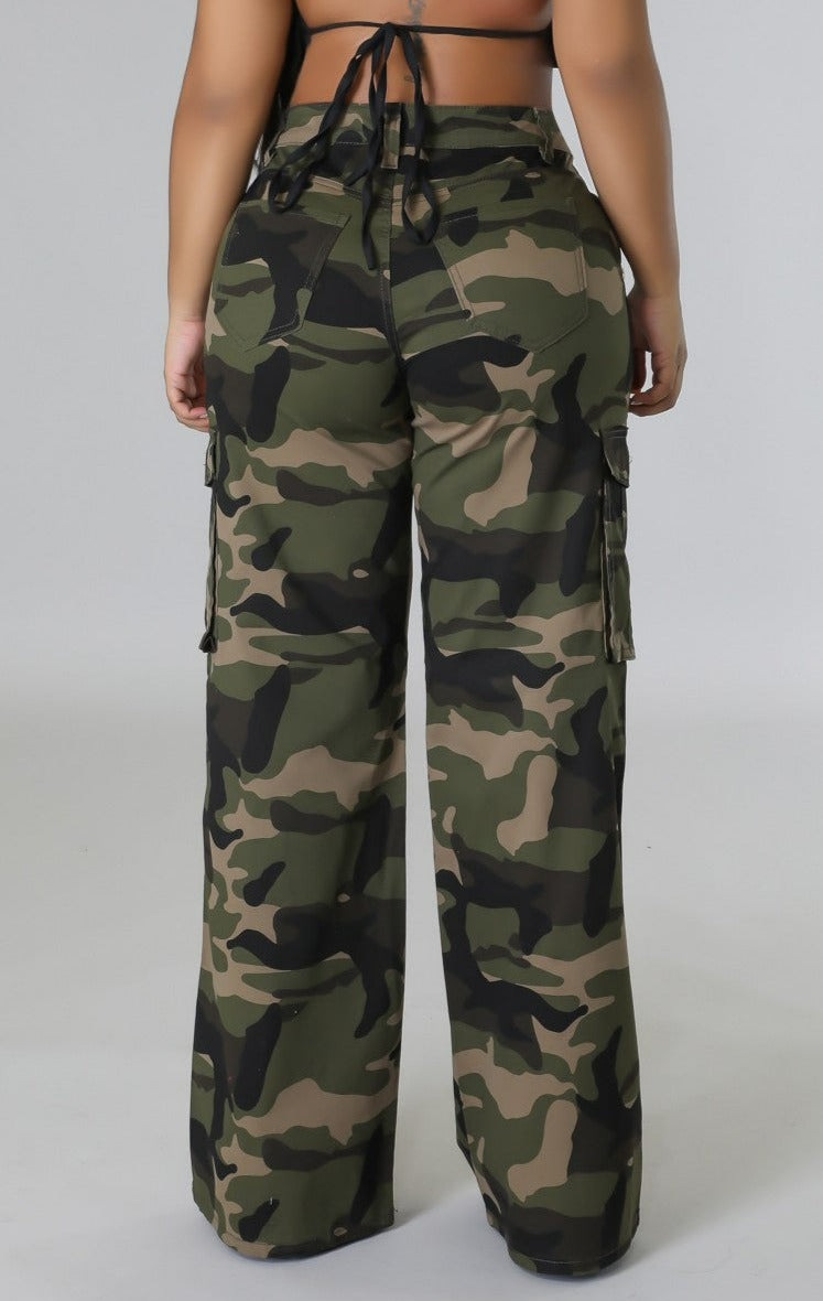Wide Leg Utility Cargo Pants - SASHAY COUTURE BOUTIQUE Bottoms