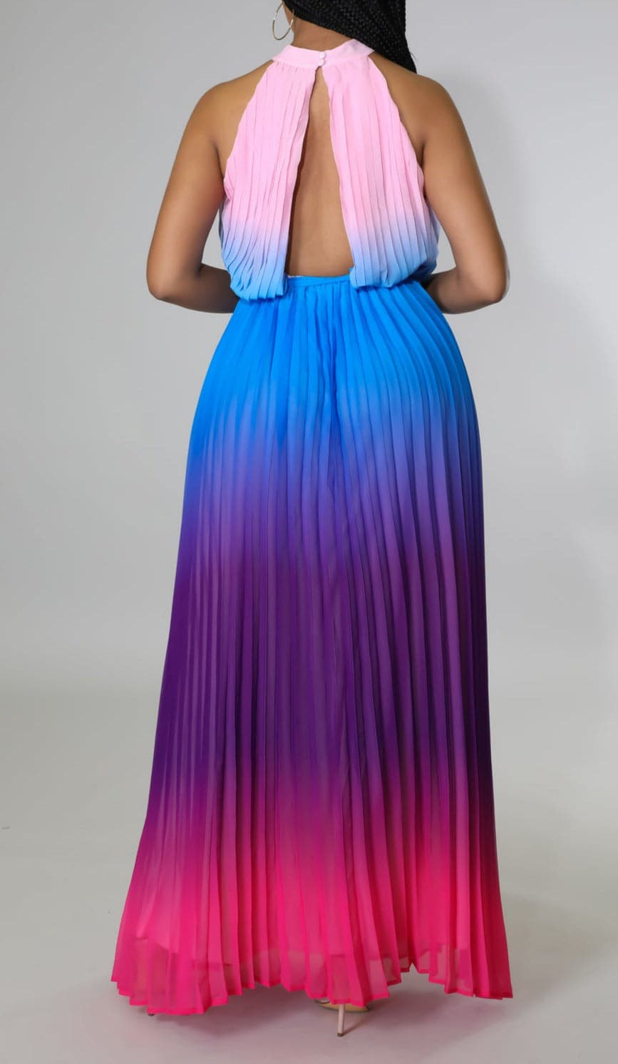 Ombre Multi-Color Pleated Maxi - SASHAY COUTURE BOUTIQUE Dresses