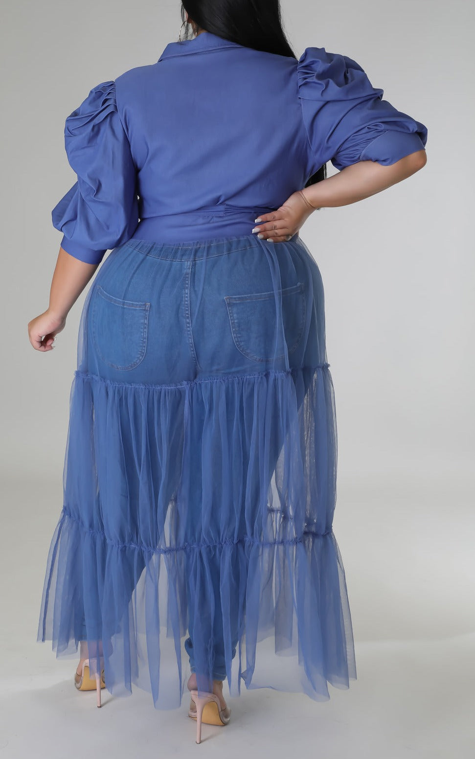 Fancy Top w/ Tulle Bottom (Curvy) - SASHAY COUTURE BOUTIQUE Tops