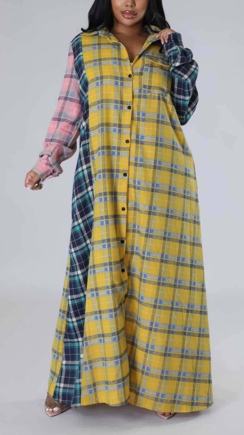 Oversized Long Flannel Cardigan - SASHAY COUTURE BOUTIQUE Outerwear