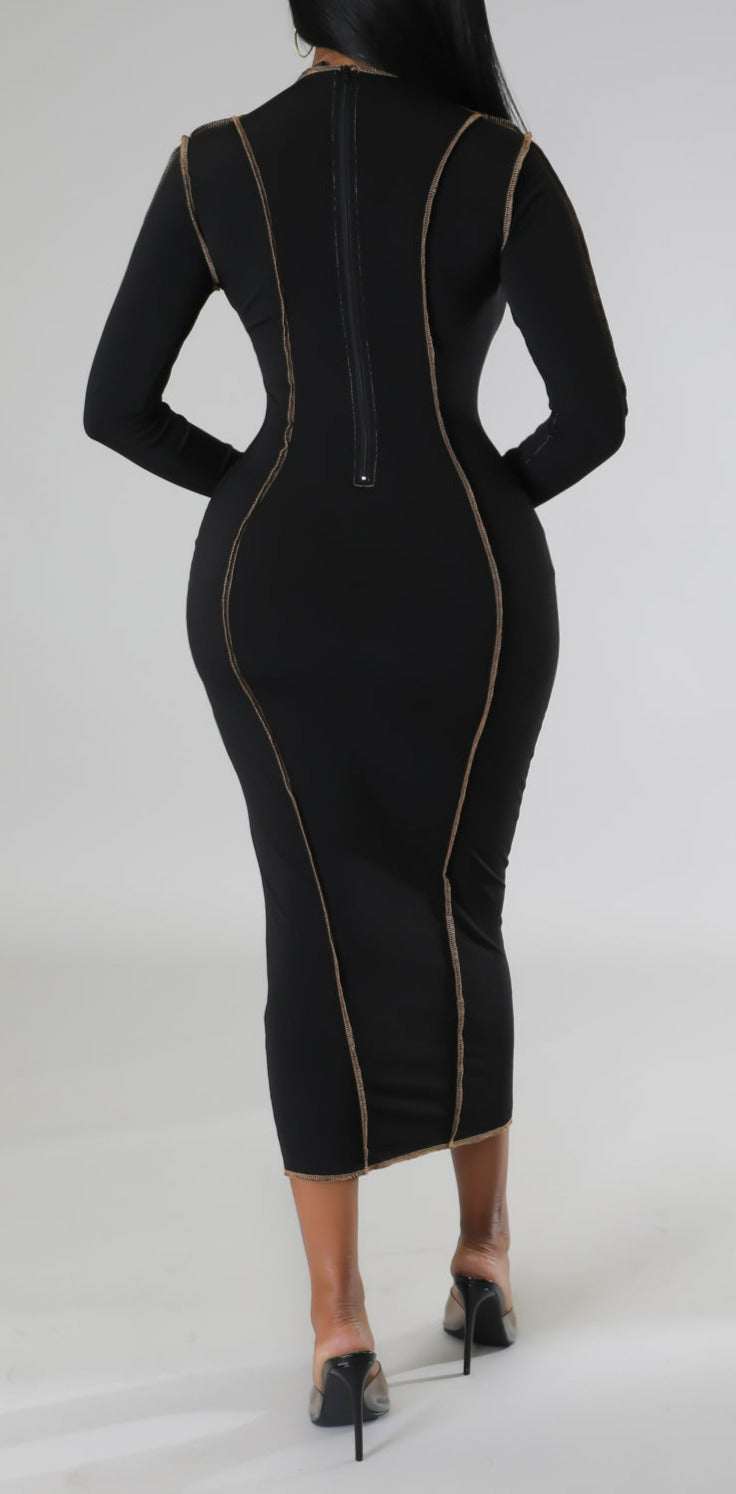 Split Designed Midi - SASHAY COUTURE BOUTIQUE Dresses